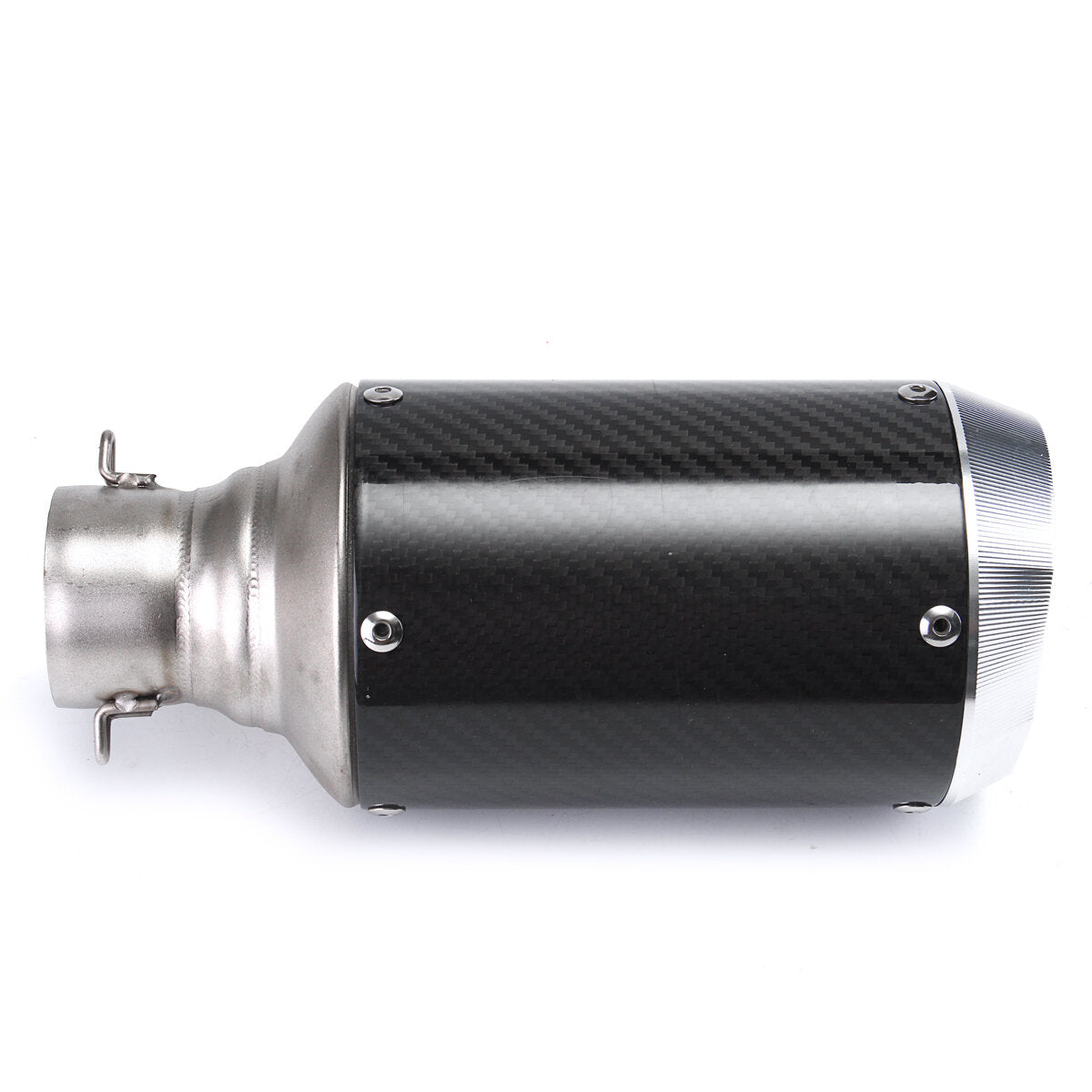Universal 51mm Slip-On Round Carbon Fiber Motorcycle Exhaust Muffler