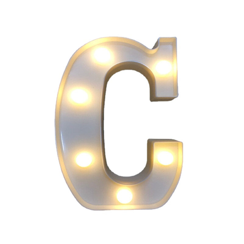 LED English Letter & Symbol Pattern Night Light - Home Decor for Bedroom, Birthday Party, Proposal