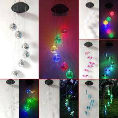 Solar Powered LED Wind Chimes Light - Color Changing Hanging Lamp for Garden and Yard