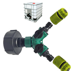 3/4 Zoll Tank-Fassgelenk-Hahnadapter - 2-Wege-Y-förmiger Gartenschlauchanschluss, Ersatzventilanschluss für Kunststoff-Wasserrohre