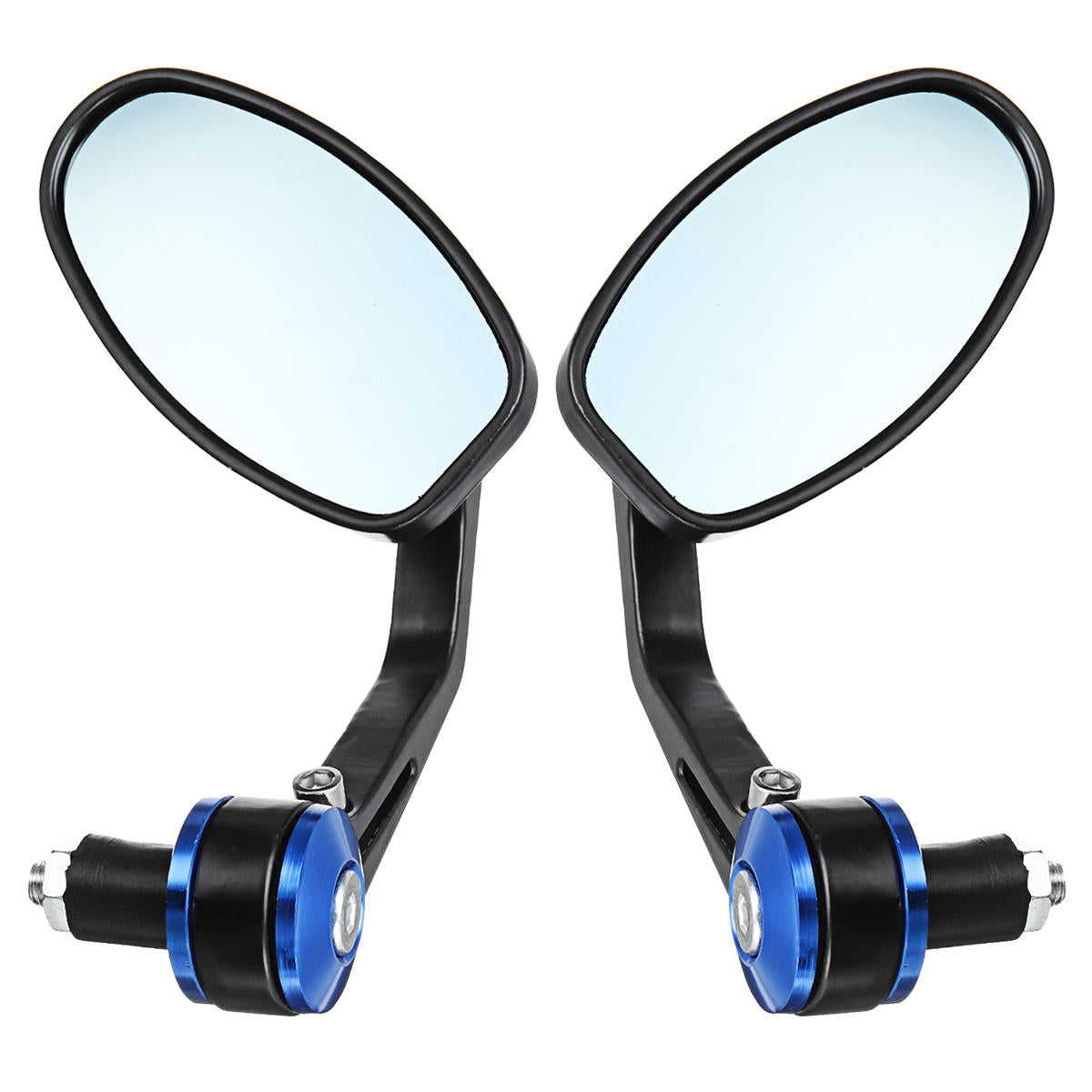 Universal Handlebar Rearview Side Mirrors for Motorcycle and Scooter - Pair, Left & Right