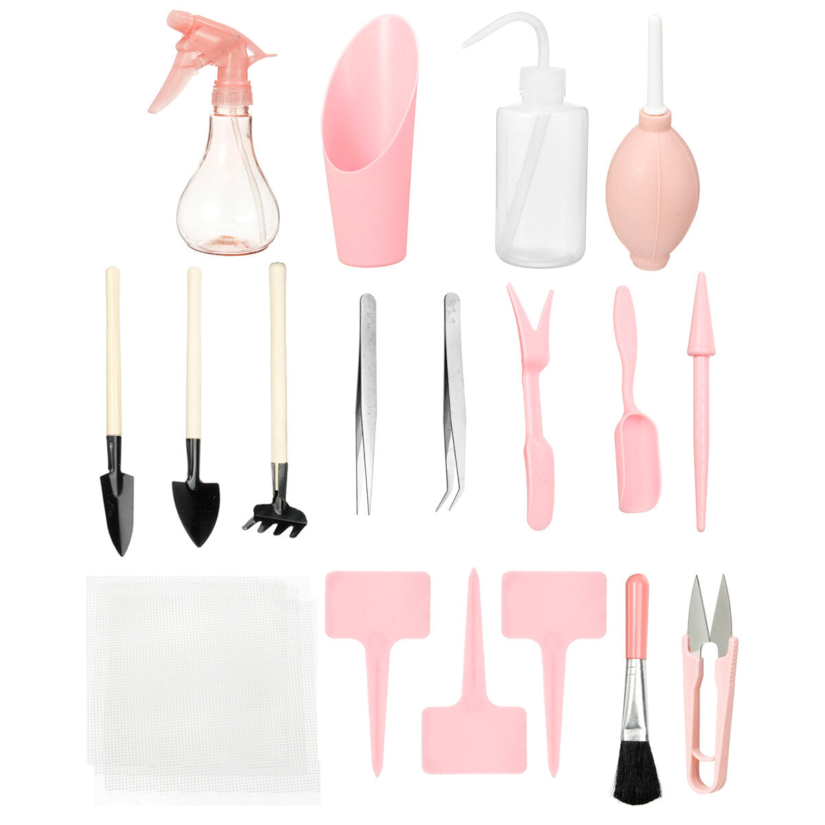 16/7-Piece Miniature Gardening Tool Set for Hand Transplanting and Succulent Planting