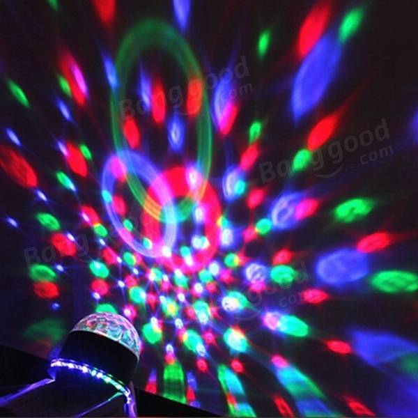 15W LED RGB Crystal Magic Ball Sunflower Stage Light Sound Activated for Christmas Party KTV Disco