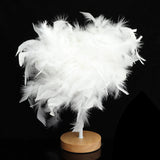 Modern White Feather Shade USB Table Lamp - Elegant Bedside Desk Night Light for Home Bedroom Decor