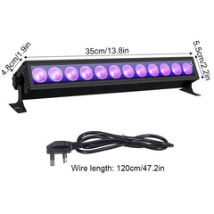 12LED 36W UV LED Light Bar - 360 Degree Adjustable Wall Lamp for DJ Stage Party Lighting