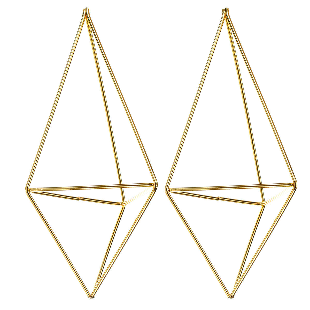 2 PCS Wall-Mounted Wrought Iron Geometric Air Plant Stands - Golden Decor