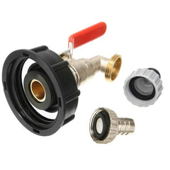 Tote Tank Valve Drain Adapter 1/2" - Garden Hose Faucet Water Connector Tool