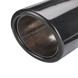 Universal Glossy Black Carbon Fiber Car Exhaust Tip Muffler - 80mm/101mm End Pipe