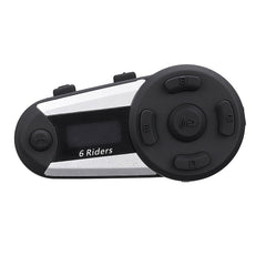 1200M 6-Rider Bluetooth Motorcycle Helmet Intercom Headset with FM Radio, MP3, GPS, Waterproof, Screen Mic