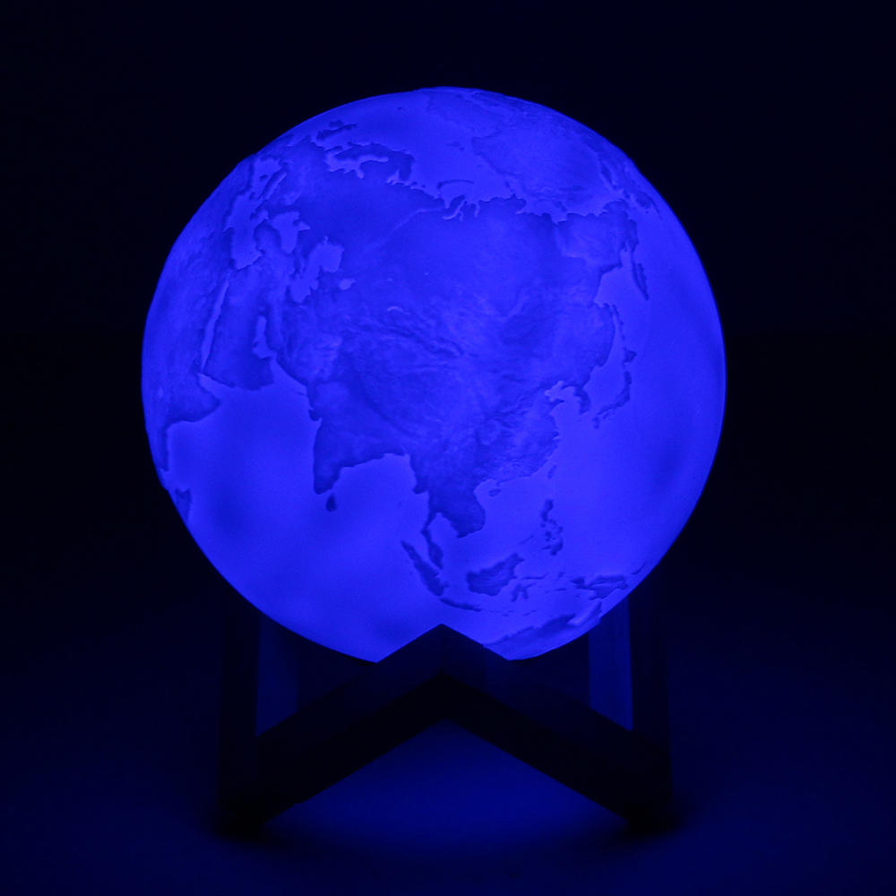 15cm Three Tone Earth Table Lamp - USB Rechargeable LED Night Light with Tap Sensor - Perfect Gift