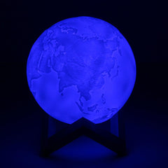 15cm Three Tone Earth Table Lamp - USB Rechargeable LED Night Light with Tap Sensor - Perfect Gift