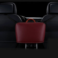 Leather Car Seat Storage Bag - 41x27cm Organizer for Cars
