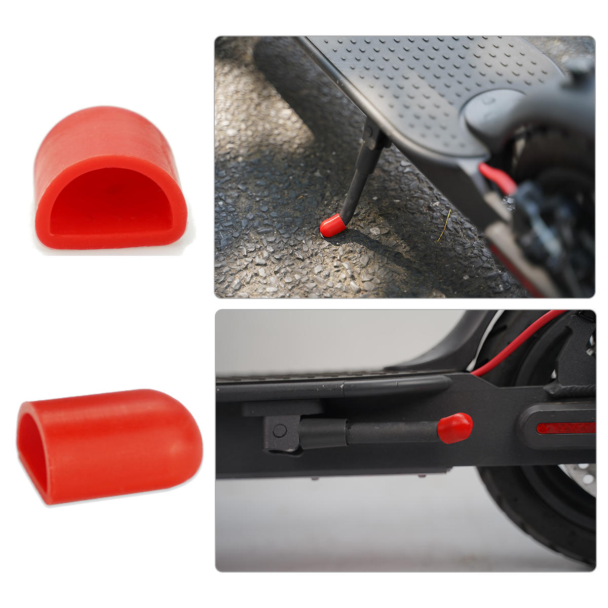 Tail Light Wire Protector, Anti Vibration Shims & Kickstand Cap for M365/M187/Pro Scooter - Modified Parts Accessories