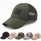 Adjustable Camouflage Tactical Baseball Cap - Summer Sunscreen Hat with Breathable Net for Military and Army Use