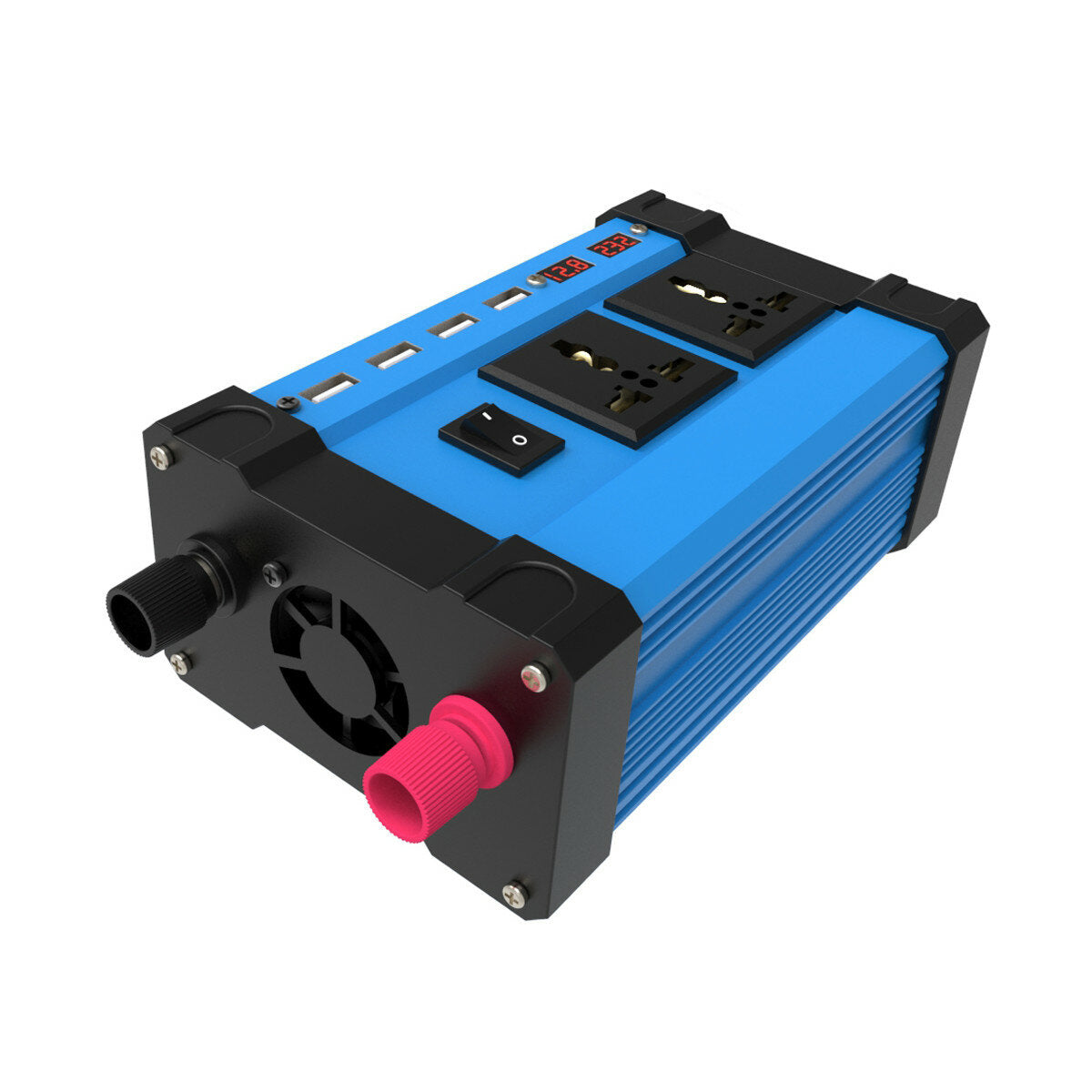 1200W Peak Car Power Inverter DC 12V to AC 110/220V, 4 USB Ports, Modified Sine Wave, LCD Screen