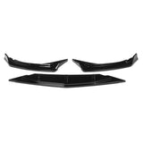 3Pcs Gloss Black Car Front Bumper Splitter Lip Diffuser Body Kit Spoiler Guard Protection Kit