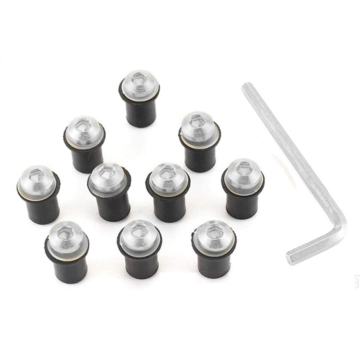 10PCS M5 Motorcycle Windscreen Screw Kit with Nuts, Washers, and Wrench