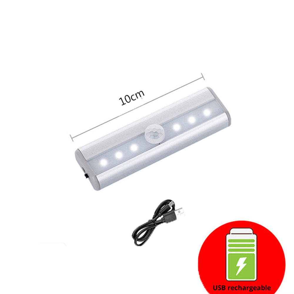 USB Rechargeable LED Night Light with Motion Sensor for Closet, Wardrobe, Kitchen, Bedroom, and Step Lighting