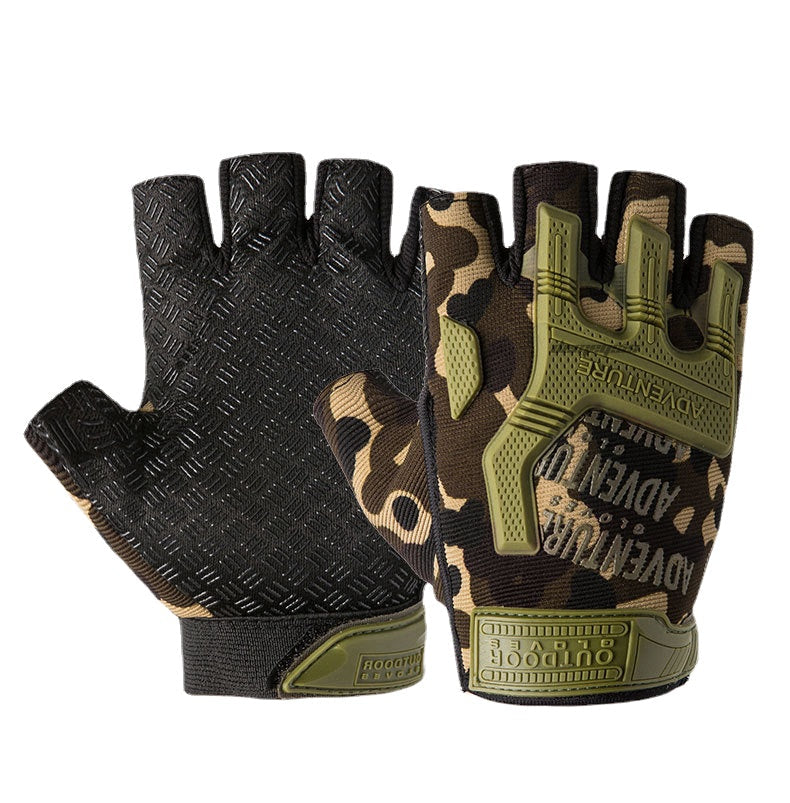 Fingerlose taktische Camouflage-Handschuhe für Outdoor-Sport, Wandern, Camping, Fitnessstudio, Fitness, Autofahren – Armee-Handschuhe für Herren