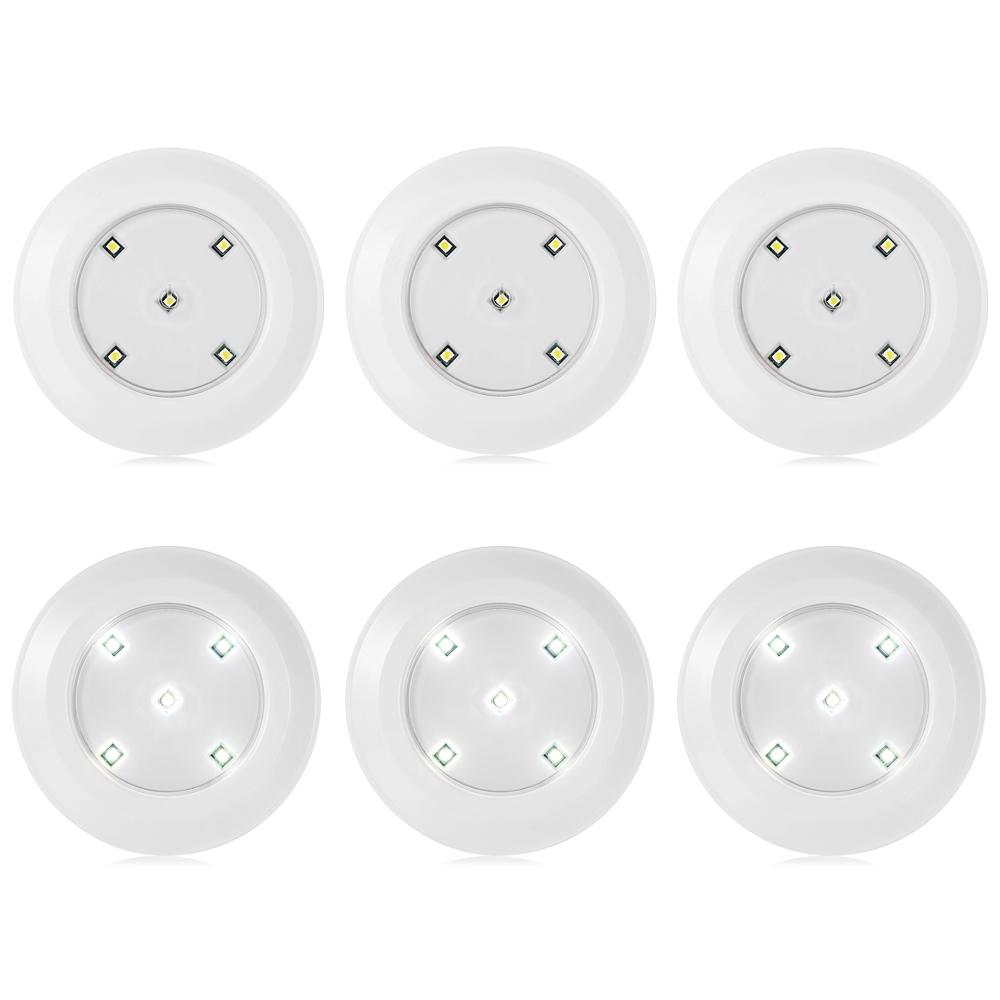 6PCS Inlife LED Wireless Cabinet Lamp with Remote Control WHITE - JustgreenBox