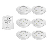 6PCS Inlife LED Wireless Cabinet Lamp with Remote Control WHITE - JustgreenBox