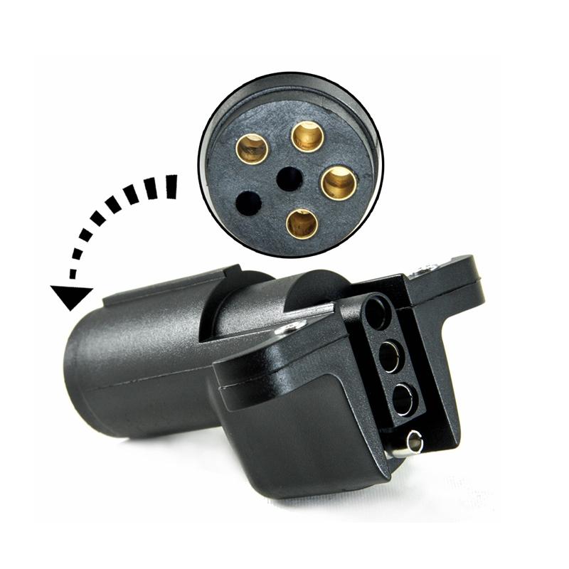 12V US Plug Trailer Adapter: 6 to 4 Core Coupling for Holes Trailer