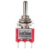 Red 3-Pin ON-OFF-ON Small Toggle Switch AC 6A/125V 3A/250V