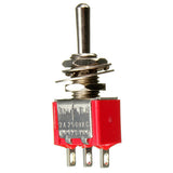 Red 3-Pin ON-OFF-ON Small Toggle Switch AC 6A/125V 3A/250V