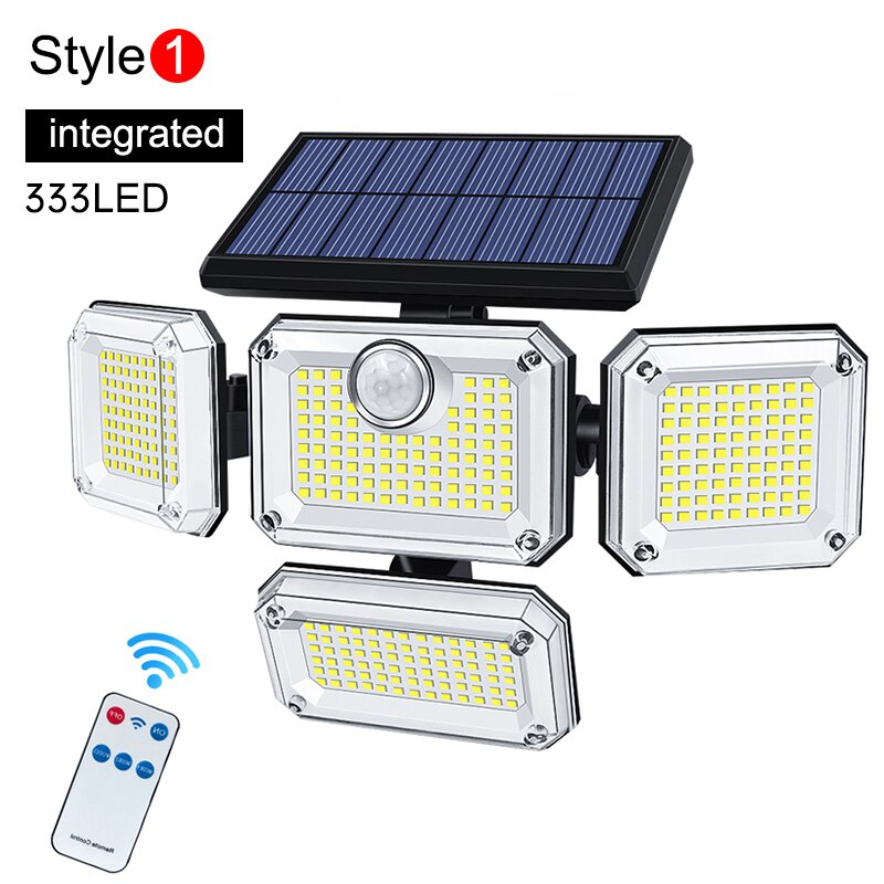 20W Super Bright Solar Lights, 122 LED, IP65 Waterproof, Adjustable Head, Wide Angle, Outdoor/Indoor Solar Lamp