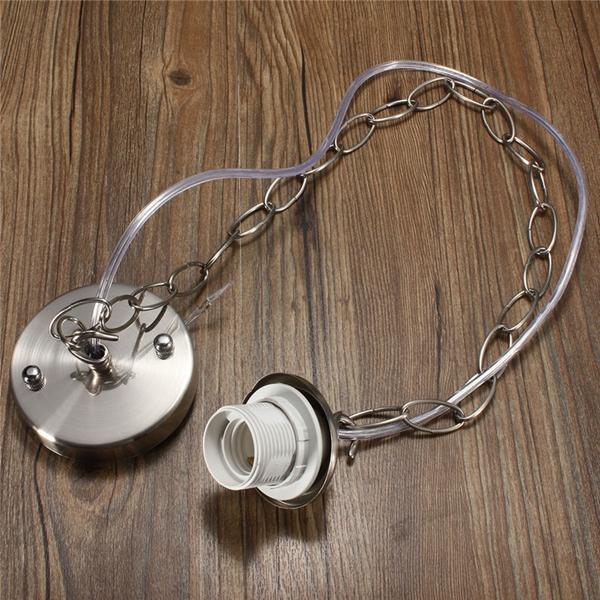 1M Ceiling Rose Chain Pendant Chandelier Light Bulb Holder Socket Lamp