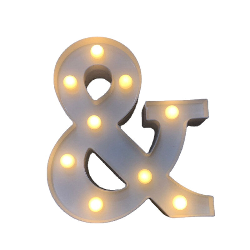 LED English Letter & Symbol Pattern Night Light - Home Decor for Bedroom, Birthday Party, Proposal