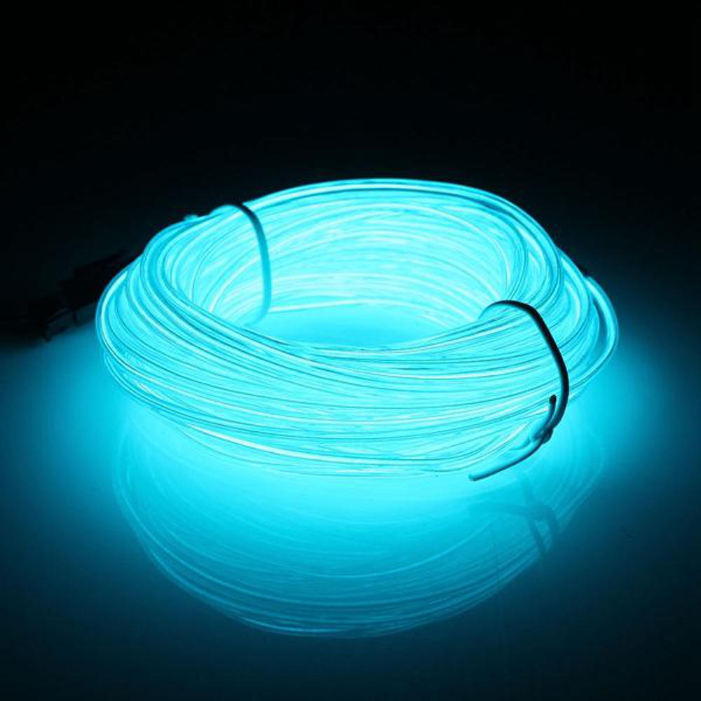 10M EL Wire Neon Light LED Flexible Tube Rope Lamp for Car Decoration with Battery Case