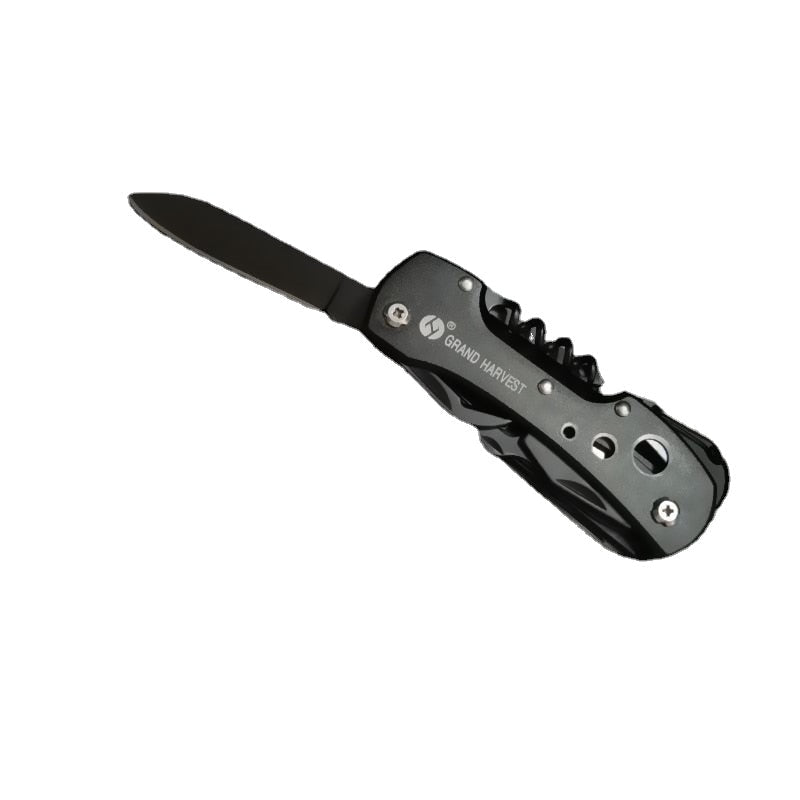 Black Multifunction Swiss Army Knife - Outdoor Camping Survival Folding EDC Multi-Purpose Tool