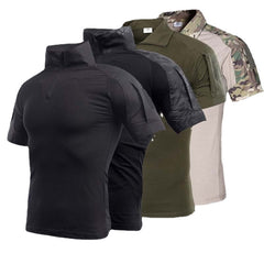 Tactical Camouflage Short Sleeve T-Shirts for Men - Army, Hunting, Climbing, Combat, Military, Hiking