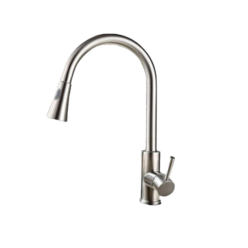 Lead-Free Copper Kitchen Faucet - 360 Degree Rotatable Pull-Out Sprayer, Hot & Cold Water Mixer, Single Handle, Deck Mount