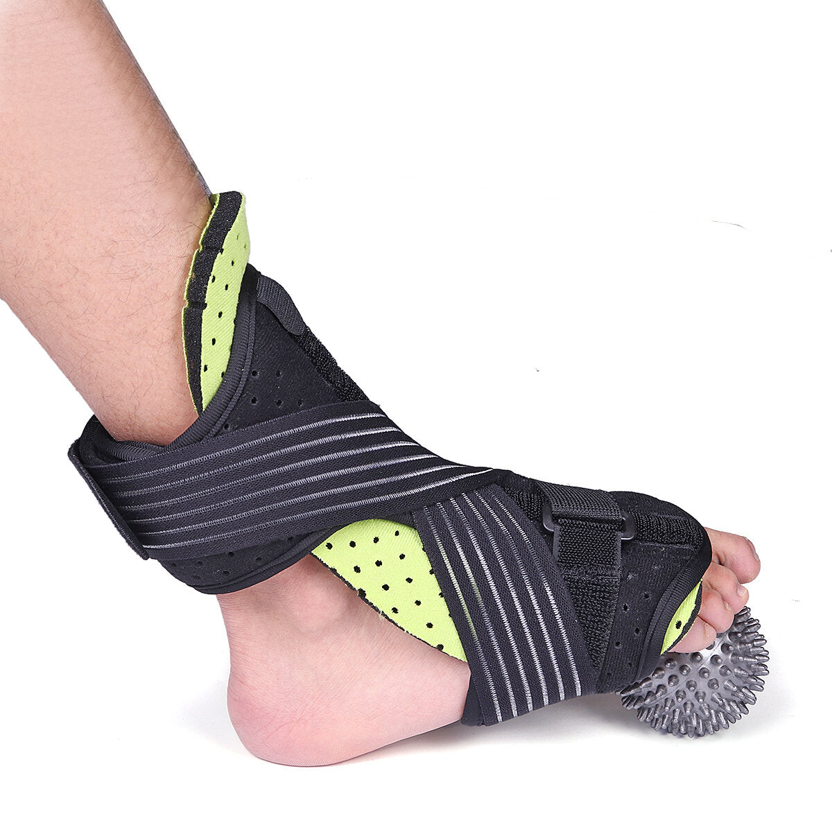 Dorsal Plantar Fasciitis Brace Ankle Support Night Splint for Tendonitis & Heel Pain + Massage Ball