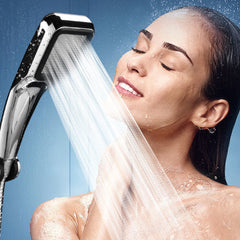 High Pressure Shower Head - Water Saving, Filtered Rainfall Spray, Chrome Plated, 300 Holes, ABS Booster