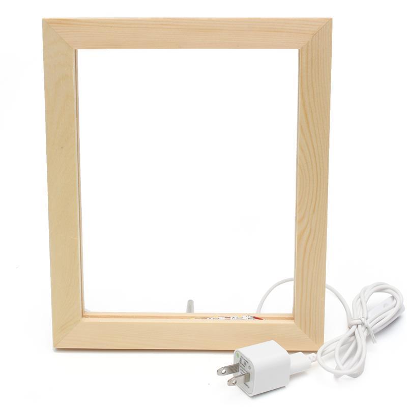 3D LED Night Light Wooden Photo Frame - Illuminative USB Lamp for Girls, Christmas Gift