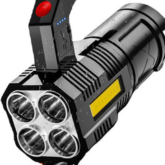 5-Core XPE+COB LED Handheld Flashlight with Built-in Battery and Sidelight - Powerful ABS Searchlight