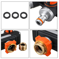 2-Way Garden Hose Splitter with Quick Connector and Switch, Includes 4 Gaskets for Irrigation