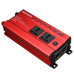 3000W 12/24V DC to 110/220V AC Car Inverter, Modified Sine Wave Converter with 4 USB Outputs, LED Display, Universal Plug