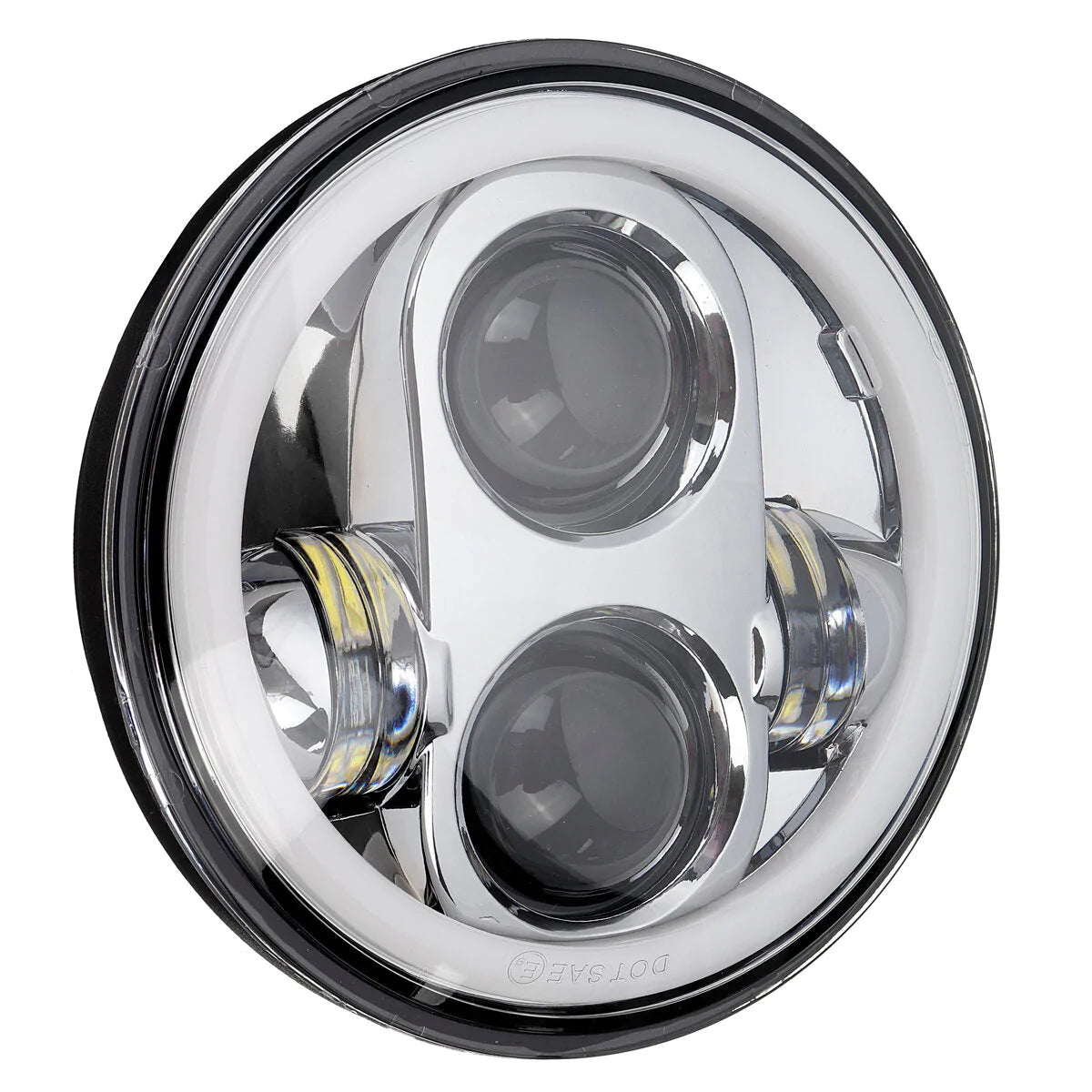 12V 5.75" 75W LED Projector Headlight with DRL Ring for Jeep/Harley