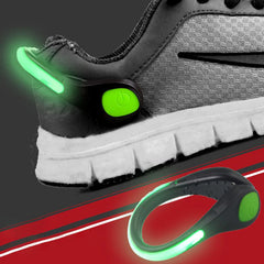 LED Shoe Clip Lights for Night Running, Walking, Cycling - Bright, Flashing Safety Heel Clips by LyRay