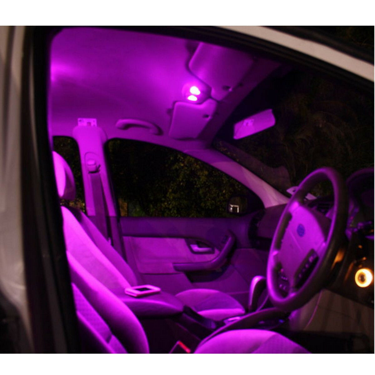 11-teiliges violettes LED-Innenbeleuchtungsset fürs Auto: Nummernschild, Kuppel, T10 und 31 mm