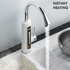 3300W Electric Hot Water Heater Faucet with LED Temperature Display - Instant Heating Tap