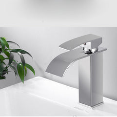 Waterfall Bathroom Basin Faucet - Single Lever, Hot & Cold Water Tap