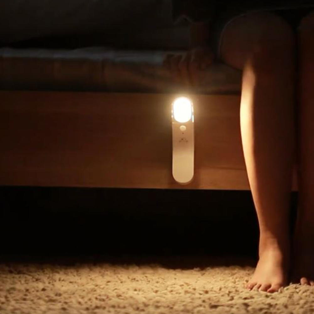 Über USB wiederaufladbares LED-Nachtlicht mit PIR-Bewegungssensor, 1 W, 2 Modi, magnetische Basis