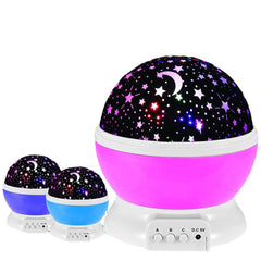 LED Starry Projector Lamp - USB Rotating Moon & Cosmos Night Light for Kids' Bedroom & Living Room