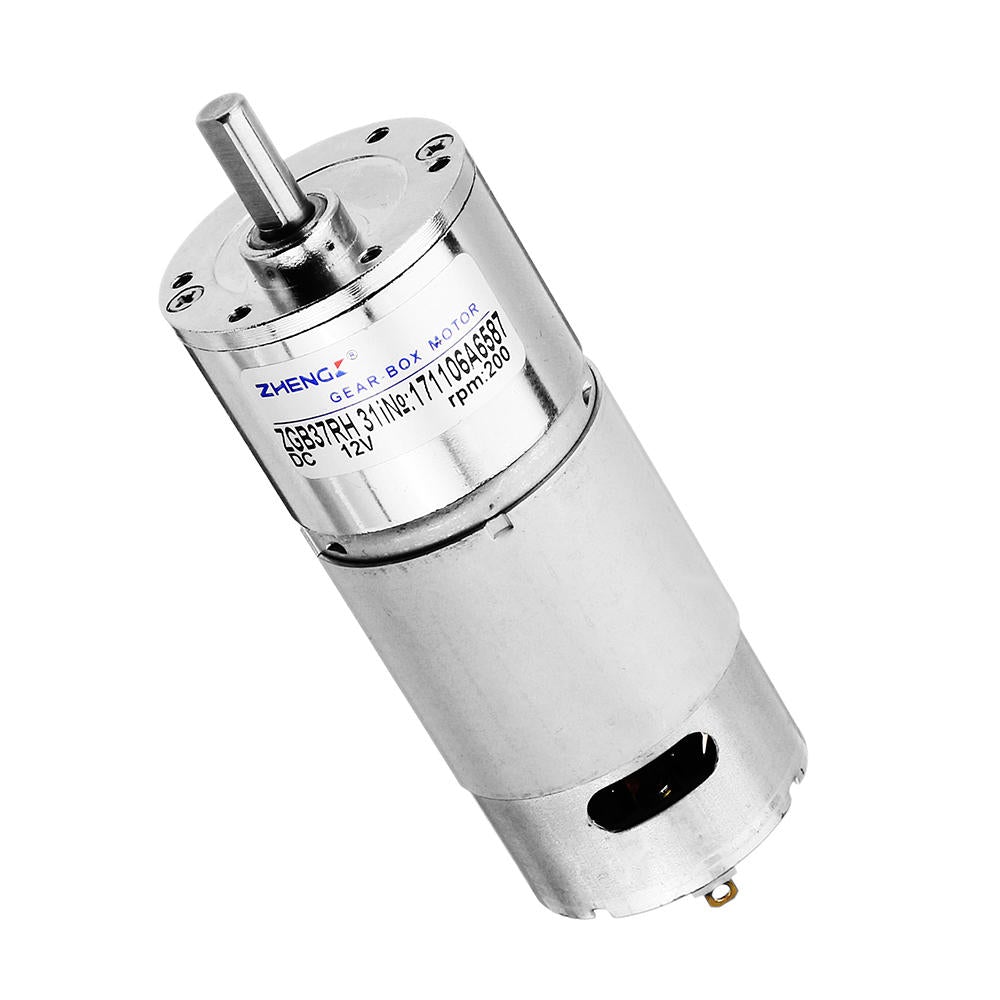 12V DC Gear Motor, 200 RPM, High Torque, Gear Reduction