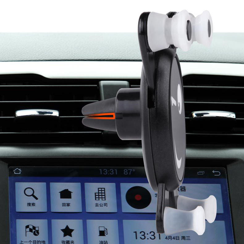 Gravity Automatic Air Vent Car Phone Holder - Cartoon Buckle ABS Stand Mount for iPhone X